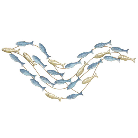 Väggkonst Fiskdesign Ljusblå Rostbeständig 3D Metall 99,7 x 3,8 x 50,2 cm