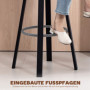 Barstolar Svart Konstläder med Ryggstöd Metall 2-pack Sits höjd 76,5 cm