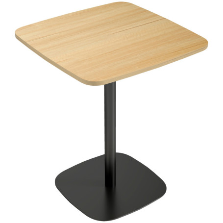 Litet Matbord Naturträ Och Svart 60 x 60 cm Trä Stål