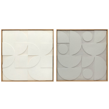Geometrisk 3D Väggdekoration 2-pack Vit 80 x 3,5 x 80 cm