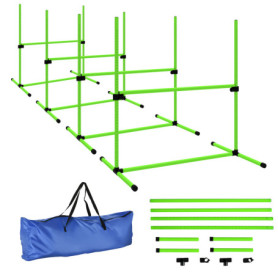 Hund agility Hop Set 4-delar 99 x 65 x 94 cm Med Bärväska Grön