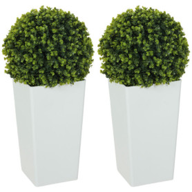 Konstgjorda Eukalyptuskulor Med trapetsformad kruka 2-pack 65 cm Grön UV-skydd