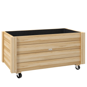 Odlingslåda Brun 89 x 48 x 47 cm Trä Med Hjul