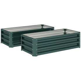 Odlingslåda Grön 110 x 50 x 30 cm Metall 2-pack