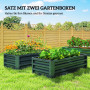 Odlingslåda Grön 110 x 50 x 30 cm Metall 2-pack