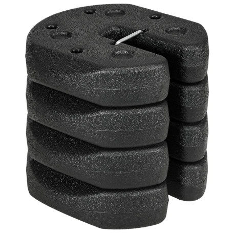 Paviljongfot 4-Pack Svart 12 kg Med Fästpinnar Och Transportrem