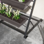 Växtställning Brun 145 cm Stål Med Hjul 5 Hyllplan