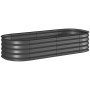 Odlingslåda Oval Metall Mörkgrå 150 x 62 x 30 cm