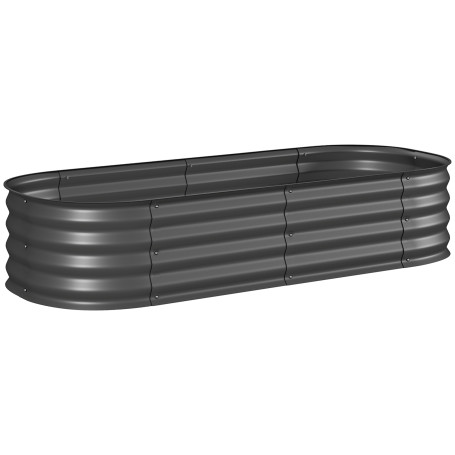Odlingslåda Oval Metall Mörkgrå 150 x 62 x 30 cm