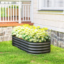 Odlingslåda Oval Metall Mörkgrå 150 x 62 x 30 cm