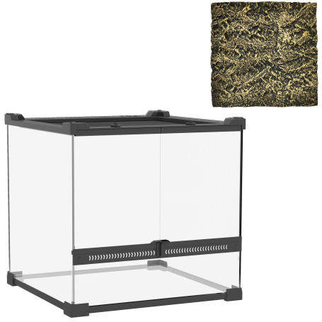 Glasterrarium För Reptiler Transparent Med Vattentät Botten Och Knopplås