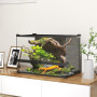 Reptilterrarium 50 x 30 x 35 cm Glas Med Stenbakgrund