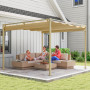 Pergola Med Infällbart Tak Khaki 3 x 3 m Metall