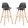 Barstolar 2-Pack Natur Svart 43 x 43 x 91 cm Trä