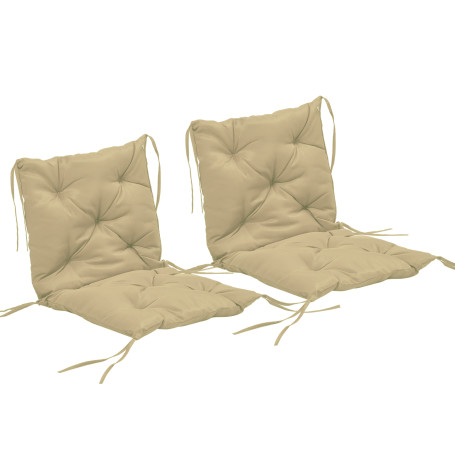 Stolsdyna Khaki 98 x 50 cm Tyg 8 cm Tjock 2-pack