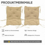 Stolsdyna Khaki 98 x 50 cm Tyg 8 cm Tjock 2-pack
