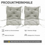 Stolsdynor Hellgrå 98 x 50 cm 2-pack Tyg 8 cm
