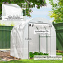 Portabelt Växthus 180 x 180 x 200 cm Vit Stålram Plastöverdrag