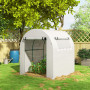 Portabelt Växthus 180 x 180 x 200 cm Vit Stålram Plastöverdrag
