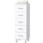 Smal Badrumsskåp 5 Lådor Vit 30 x 30 x 95 cm Trä