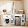 Badrumsskåp Över Tvättmaskin Vit Med Öppna Hyllfack