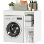 Badrumsskåp Över Tvättmaskin Vit Med Öppna Hyllfack