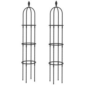 Klätterstöd Obelisk Grön 174 cm Stål 2-pack