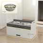 Upphöjd Hundmatsstation Vit 60 x 30 x 35,5 cm Trä