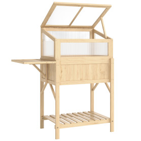 Odlingslåda Natur Med Växthusöverdel Trä Klappbar Sidobord