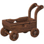 Odlingslåda Vagn Form Brun 68 x 38 x 52 cm Trä Med Hjul