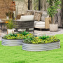 Odlingslåda Oval Grå 135 x 90 x 30 cm Metall 2-pack