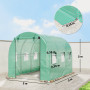 Folieväxthus Grön 300 x 200 x 200 cm Plast med Rullbar Dörr och Nätfönster