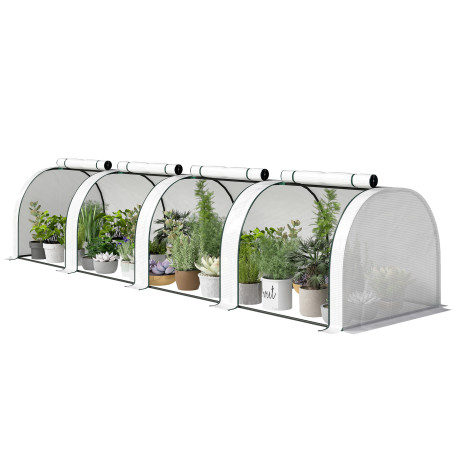 Tunnel Växthus Vit 395 x 100 x 80 cm Plastfolie