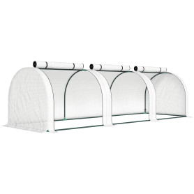 Tunnelväxthus Vit 295 x 100 x 80 cm Stålram Robust Presenning