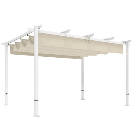 Pergola Beige 3 x 4 m Med Skjuttak UV30+