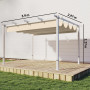 Pergola Beige 3 x 4 m Med Skjuttak UV30+