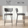 Barstolar 2-Pack Grå Med Stoppning Och Svängd Ryggstöd