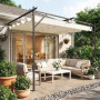 Pergola Terrassendach Vit 4 x 3 m Aluminium Med Justerbart Tak