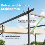Pergola Terrassendach Vit 4 x 3 m Aluminium Med Justerbart Tak