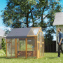 Hönshus Med Frigård Brun 170 x 180 x 180 cm Trä