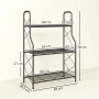 Piedestal För Växter Svart 78 cm Metall 3 Hyllplan