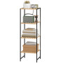 Badrumshylla Natur 36,5 x 33 x 110 cm Bambu Stål