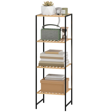 Badrumshylla Natur 36,5 x 33 x 110 cm Bambu Stål