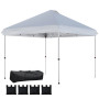 Pop-up Paviljong Vit 3 x 3 m Vattentät UV 50+ Med Väska Sandsäckar