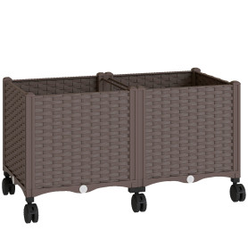 Självvattnande Odlingslåda Grå Plast Med Dräneringshål