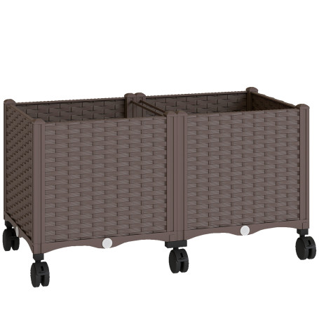 Självvattnande Odlingslåda Grå Plast Med Dräneringshål