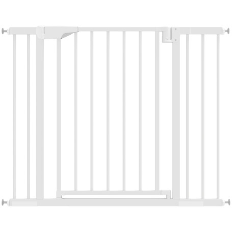 Trappgrind Vit 76–103 x 76 cm Utan Borrning Med Automatisk Stängning