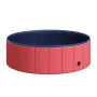 Hopfällbar Hundpool Röd Ø 100 x 30 cm Plast Trä
