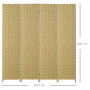 Rumsavdelare Brun 159,5 x 169,5 cm Wellenfiber 4-Delad