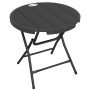 Runt Klappbart Trädgårdsbord Grå 80 x 80 x 73 cm Stål Plast Trälook